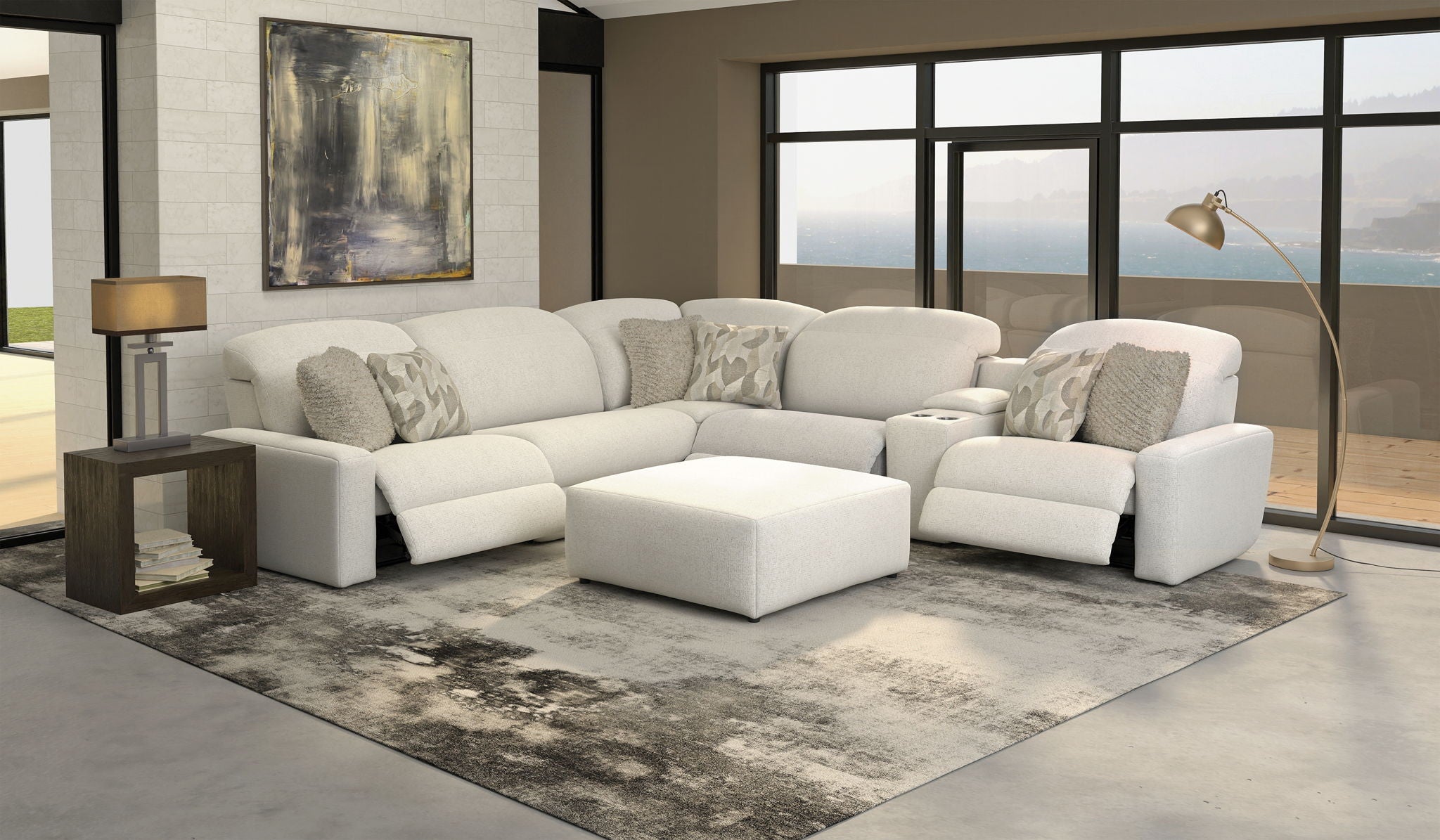 Terrence - Castered Cocktail Ottoman - Chalk