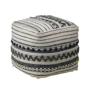 Elsie - Outdoor Pouf - Multicolor Gray And White