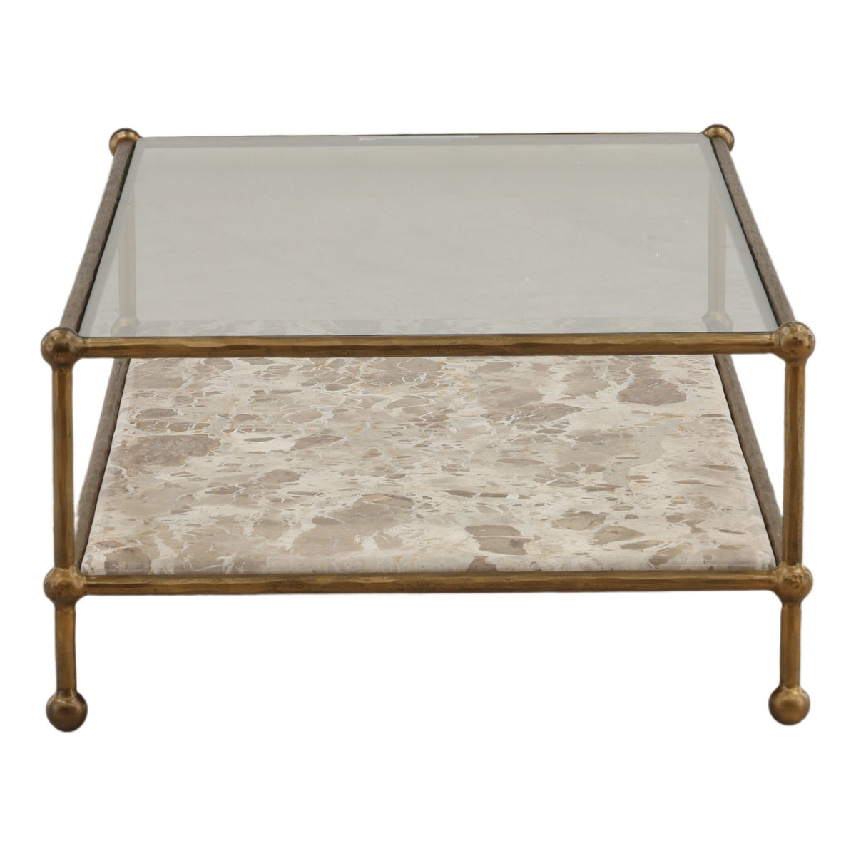 Verto - Coffee Table - Beige And Antique Brass