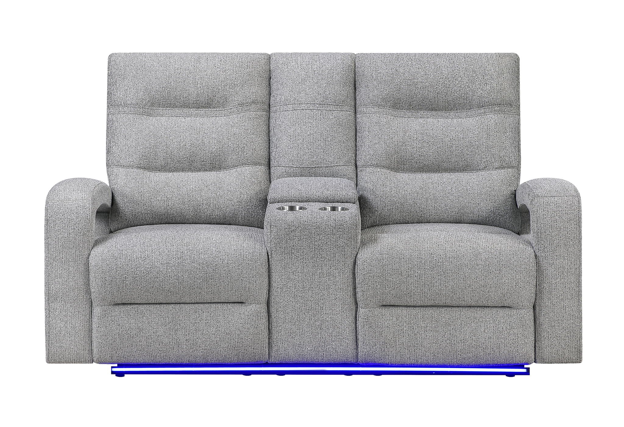 U6611 - 15 Power Reclining Sofa / Power Console Reclining Loveseat / Power Recliner - Dark Gray