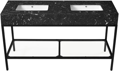 Marmo - Engineered Marble Bathroom Vanity With Black Base