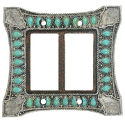 Turquoise Switch Plate - 5.5" x 4.75" Double Rocker Wall Switch Plate  - Turquoise