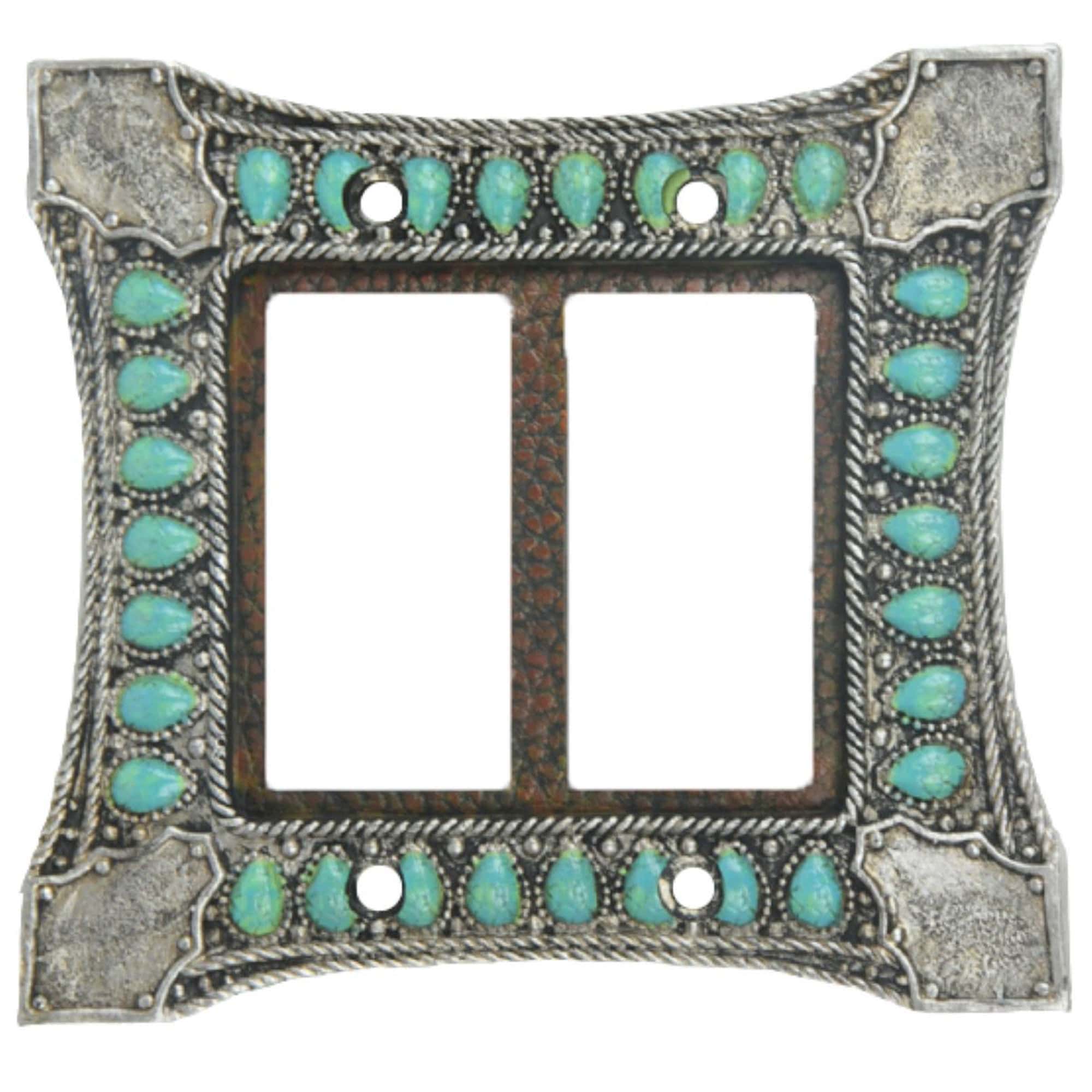 Turquoise Switch Plate - 5.5" x 4.75" Double Rocker Wall Switch Plate 4 Per Carton - Turquoise