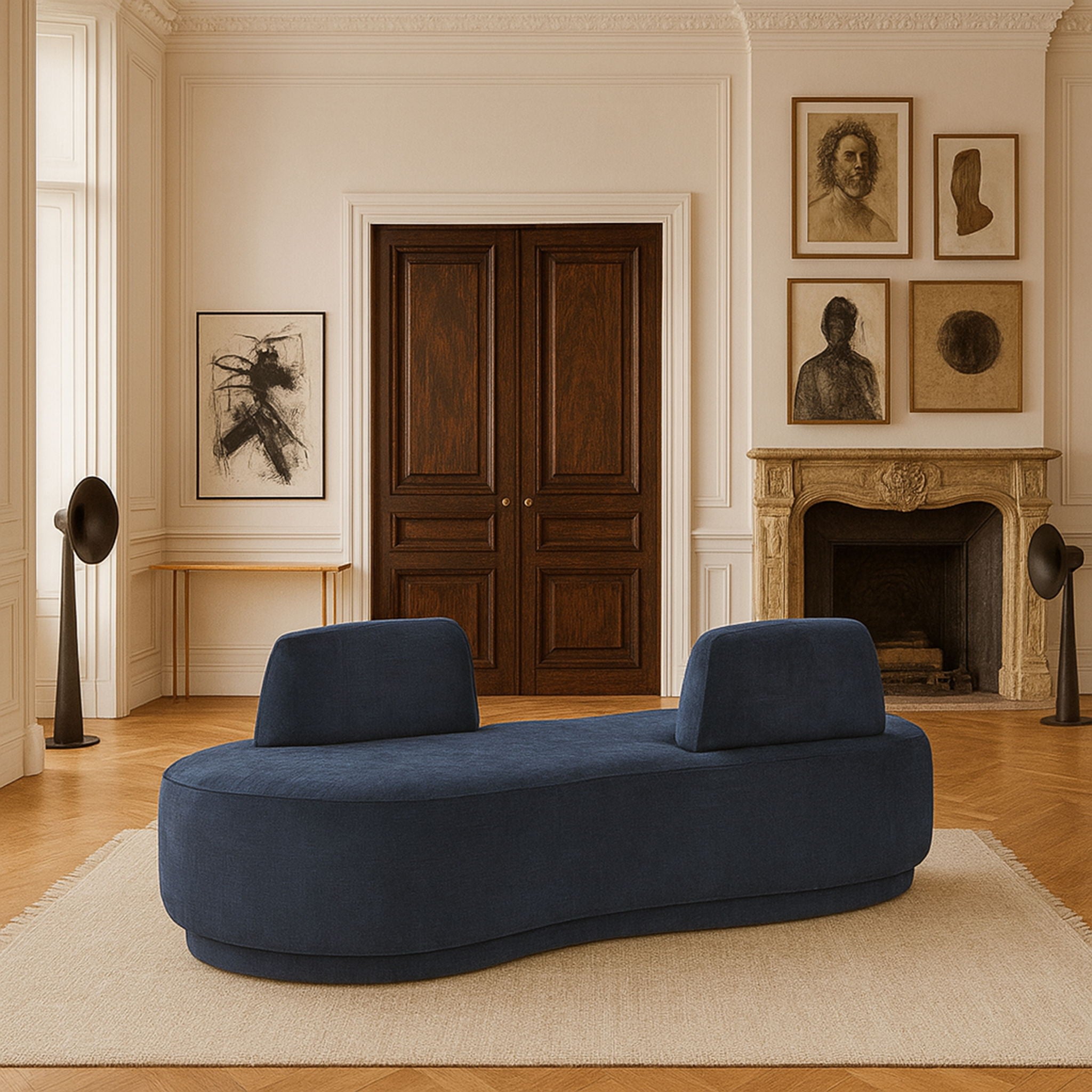 Argyle - Chenille Fabric Chaise / Loveseat