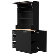 Pantry Cabinet With Hydraulic Flip Top And USB Charging Port