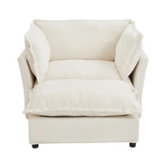 Modern Armchair Sofa With Movable Ottoman