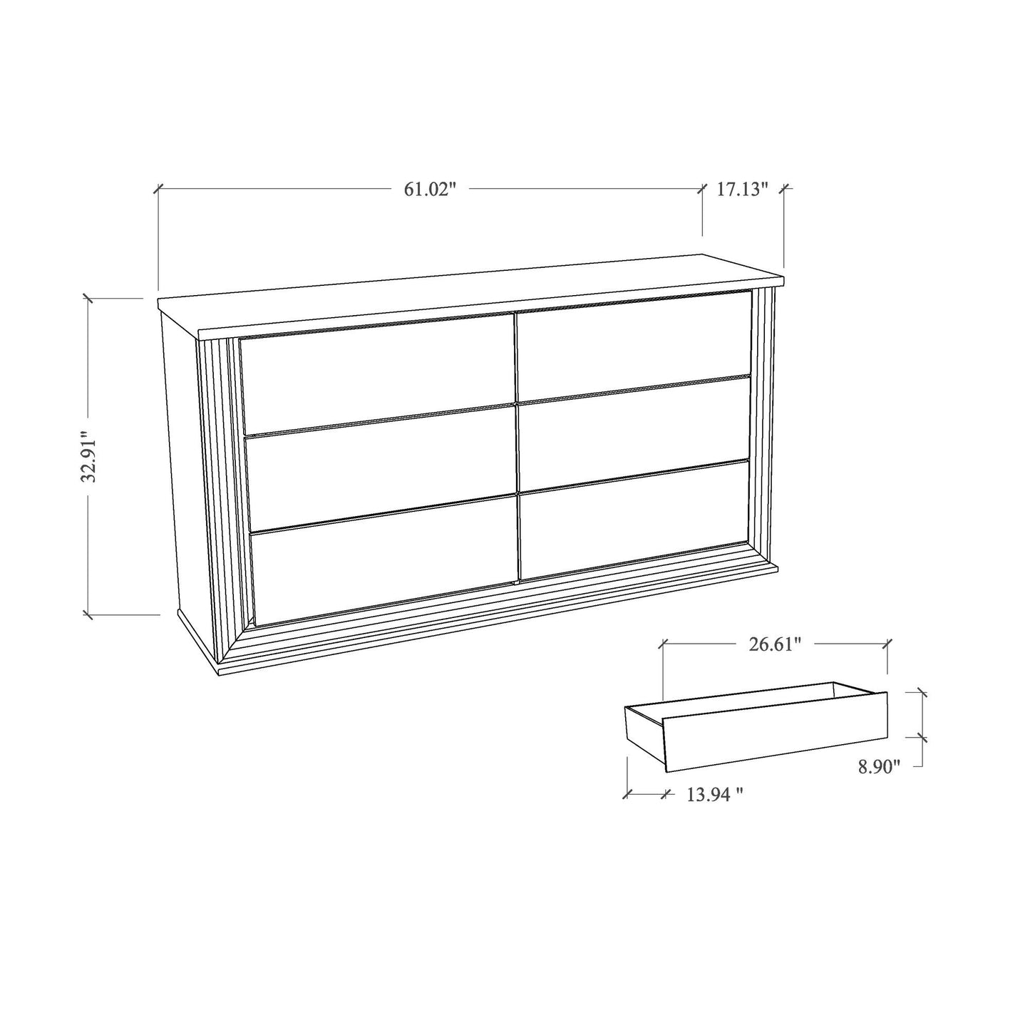 Moon - Marble Buffet - White