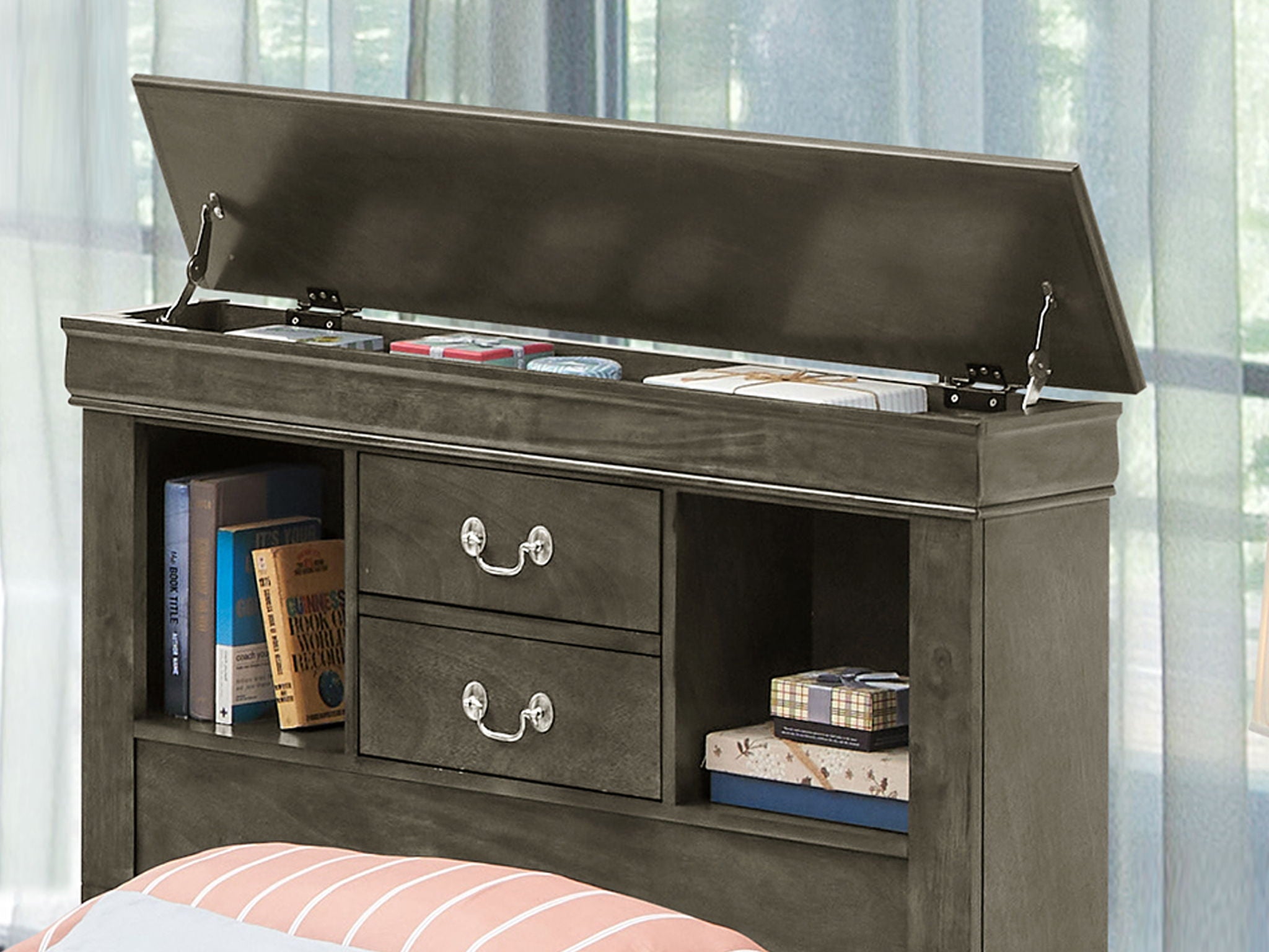 Glory Furniture - Louis Phillipe - Bookcase Storage Bed