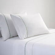 Laurel Sheet - King 350TC Laurel Embroidered Border Sheet Set (Set of 4) - Fern Green