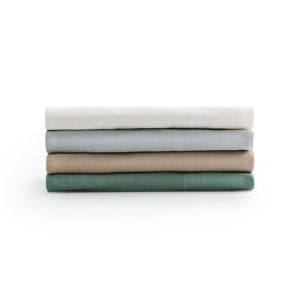 Linen-Weave Cotton Twin Sheet Set - Sand