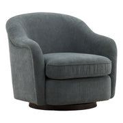 Lili - Swivel Chair - Blue And Dark Brown