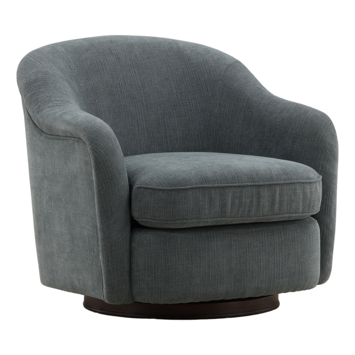 Lili - Swivel Chair - Blue And Dark Brown