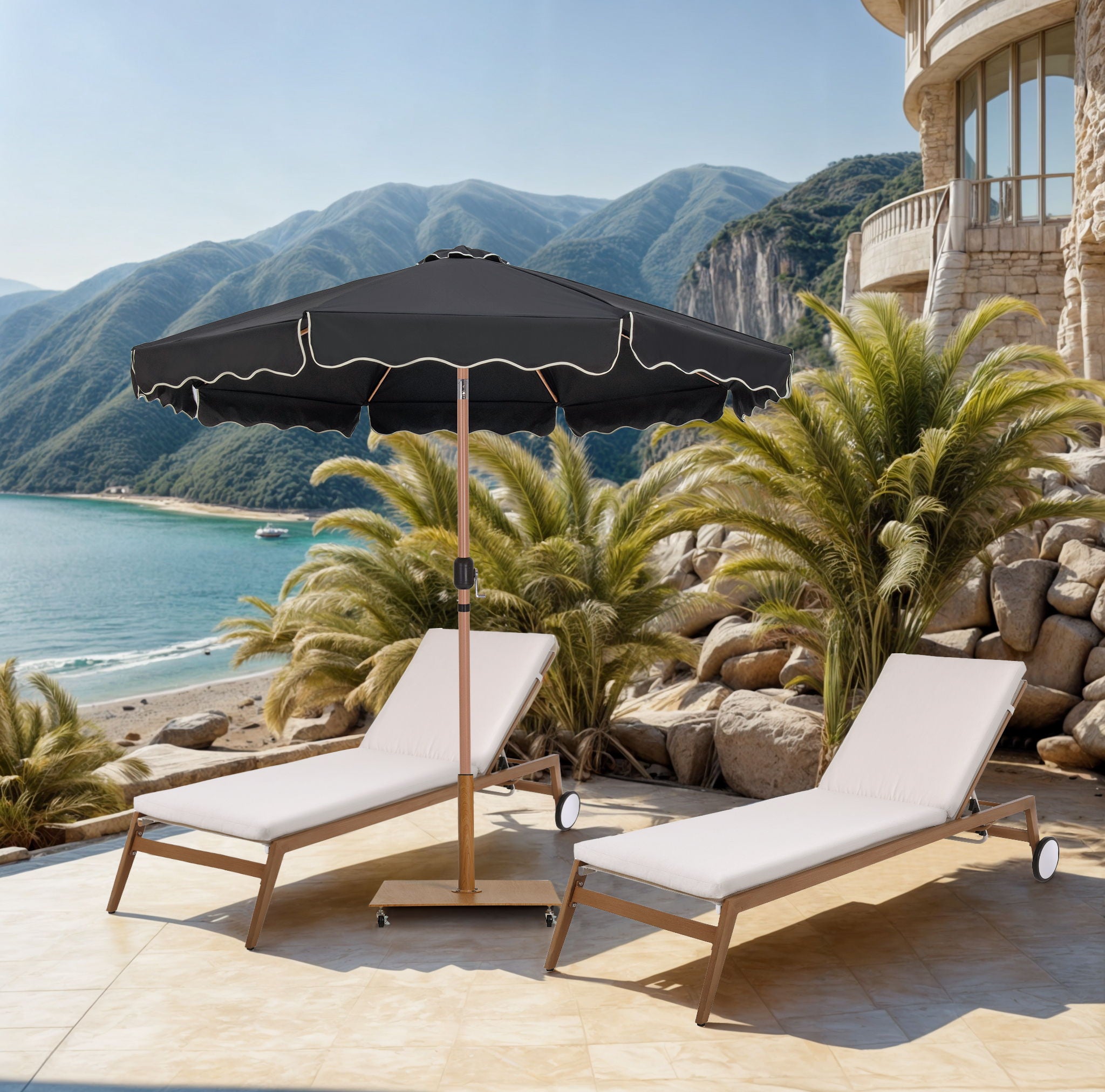 Amalfi - Patio Umbrella - Light Brown Pole