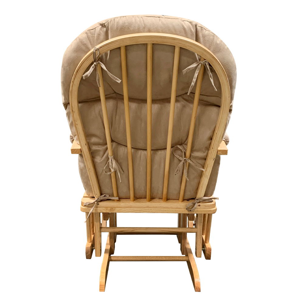 Rehan - Glider Chair & Ottoman - Taupe Microfiber & Natural Oak