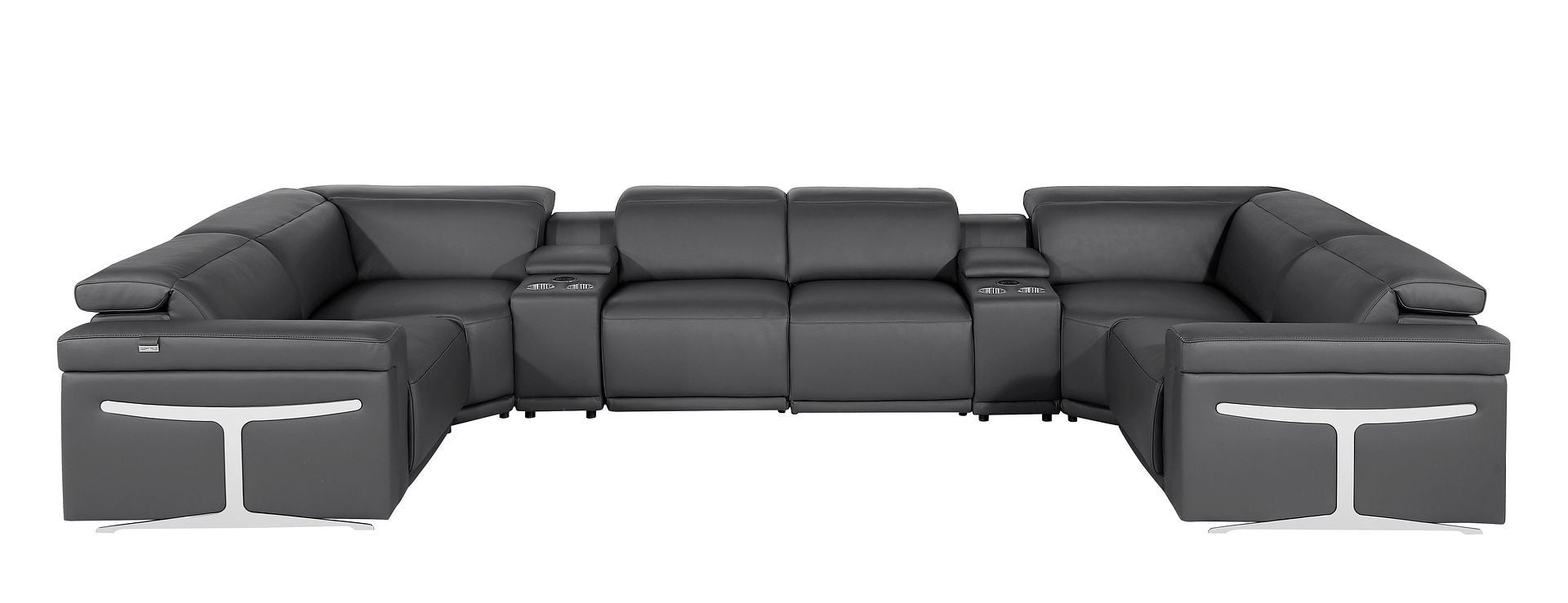 1126 - 8-Piece U-Shaped Sectional Sofa In With 4 Power Recliners & Power Headrest