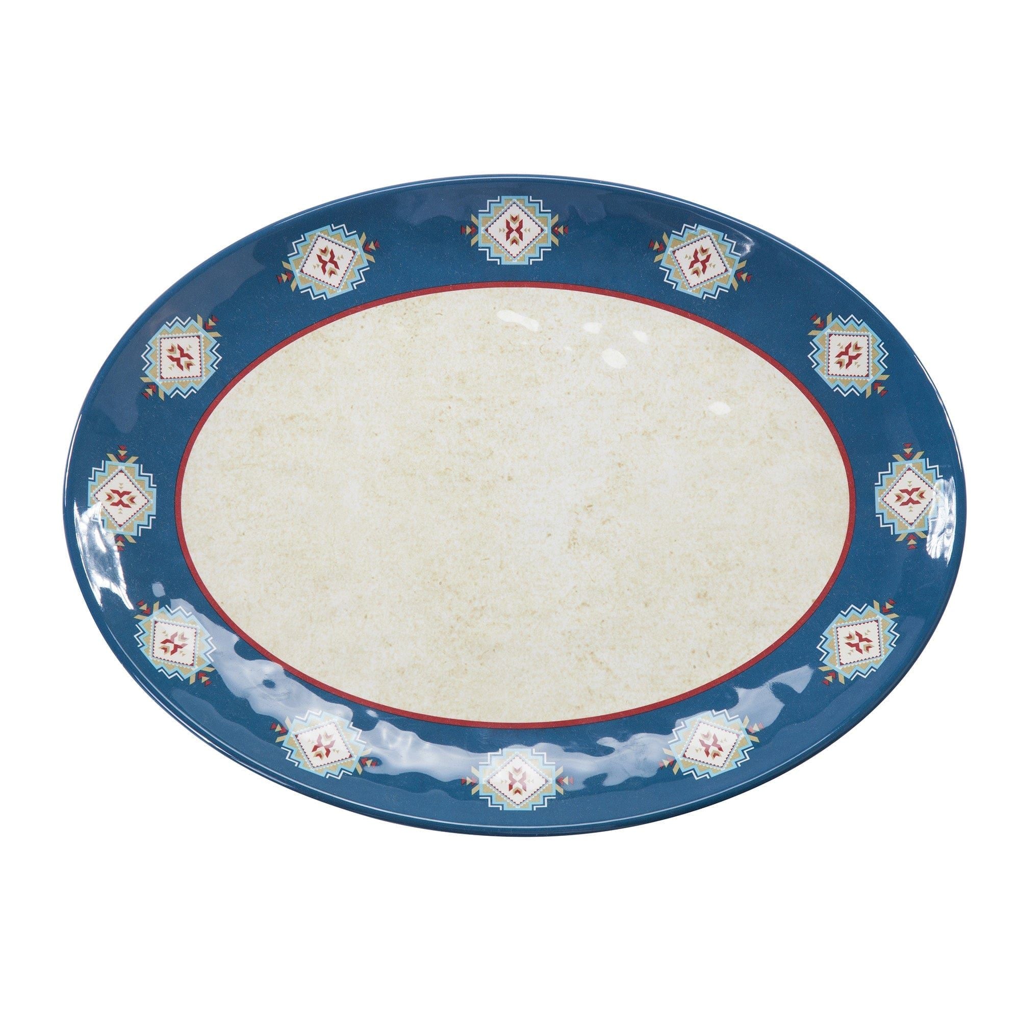 Spirit Valley - Melamine Serving Platter - Red / Cream / Blue