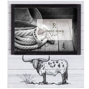 Ranch Life - 5" x 7" Picture Frame Steer, 4 Per Carton - Black / White