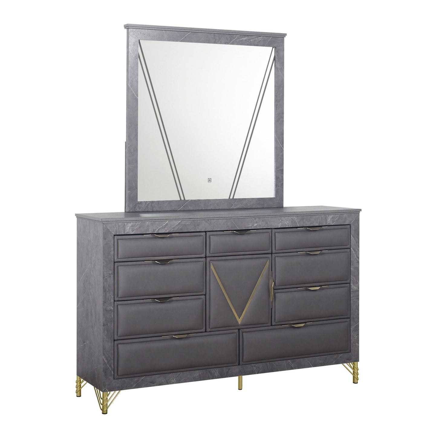 Symmetry - Lighted Mirror - Charcoal