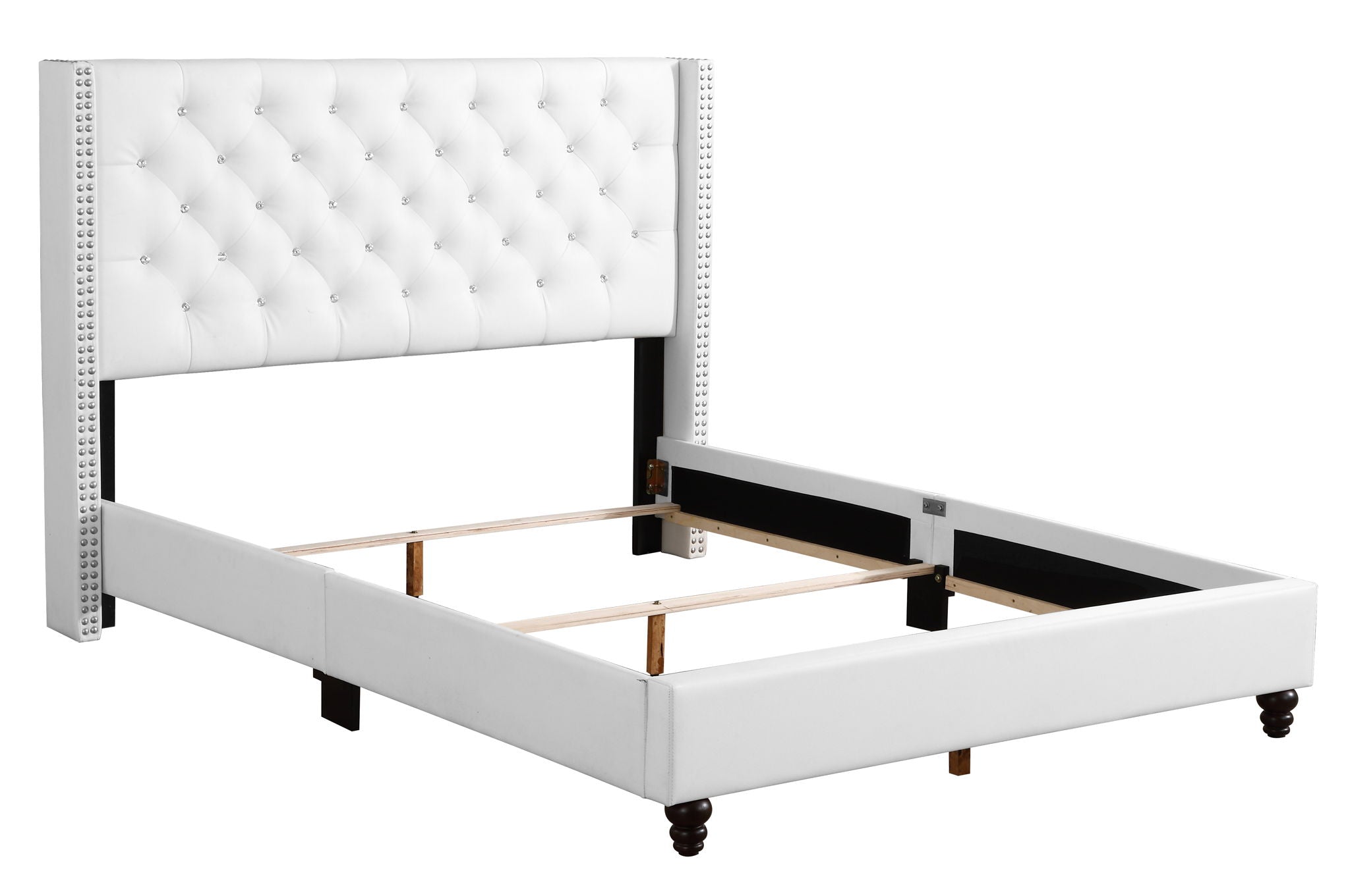 Glory Furniture - Julie - Faux Crystals Tufted Upholstered Bed