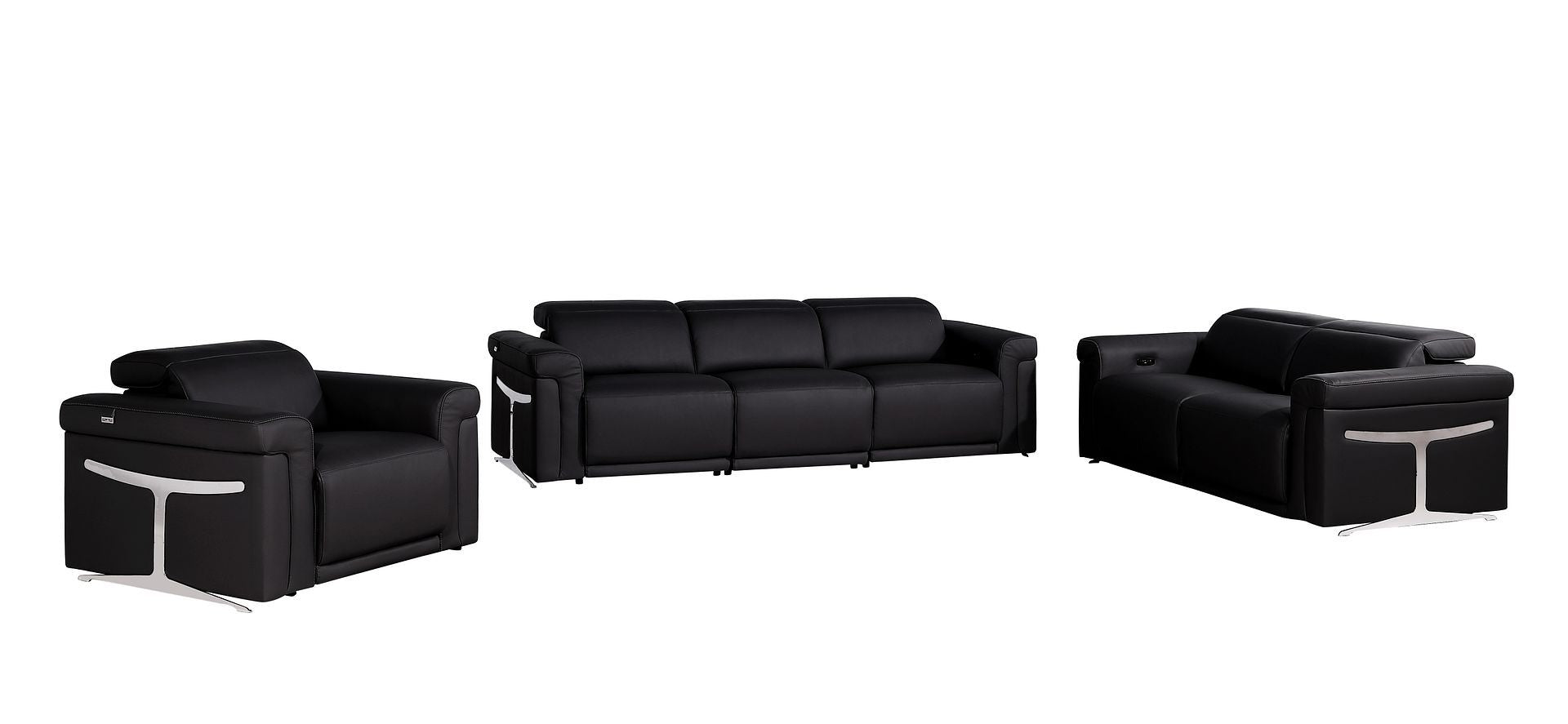1126 - 6-Piece Modular Power Reclining Sofa, Loveseat & Chair Set In With 6 Power Recliners & Power Headrests