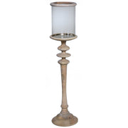 Hurricane Wooden Base - Brass Antique