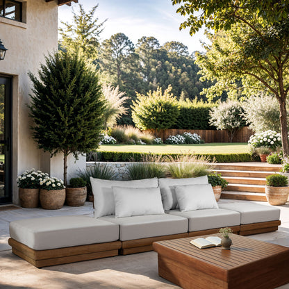 Mirella - 4 Piece Water Resistant Fabric Outdoor Patio Modular Sectional