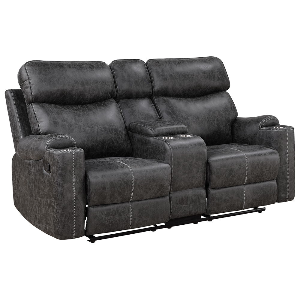 Hirah Motion Loveseat With Console & USB Port