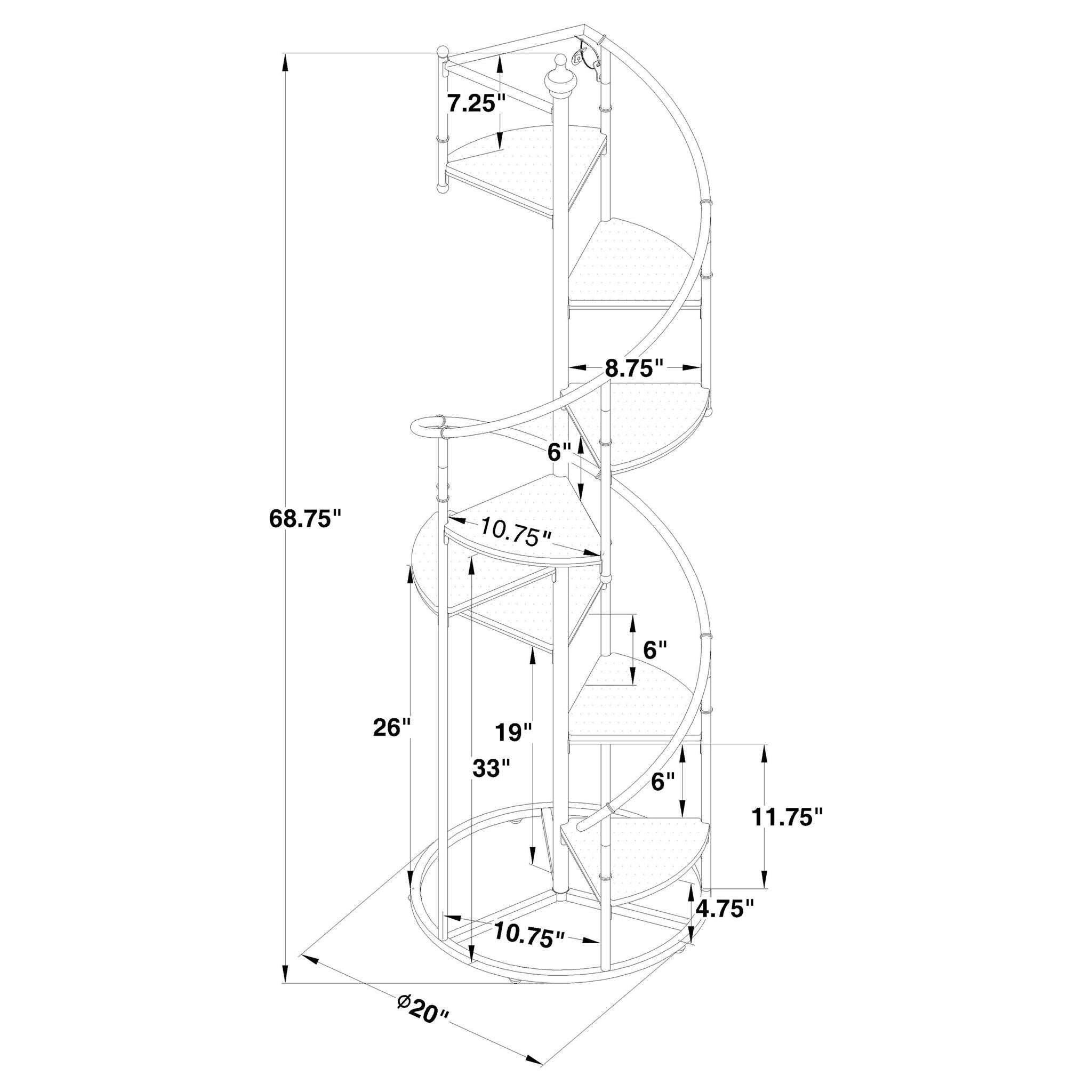 8 Shelf Staircase Bookcase Industrial Storage And Scratch Resistant Shelves - Brown