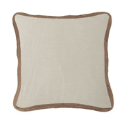 Luna - Washed Linen Jute Trimmed Euro Sham - Light Tan
