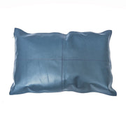 Genuine Leather - Leather Pillow - Blue