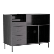 Eco-Friendly Vinyl Record Player Stand With Flip-Top Storage, Media Console With Dual Outlets And Dustproof Drawers