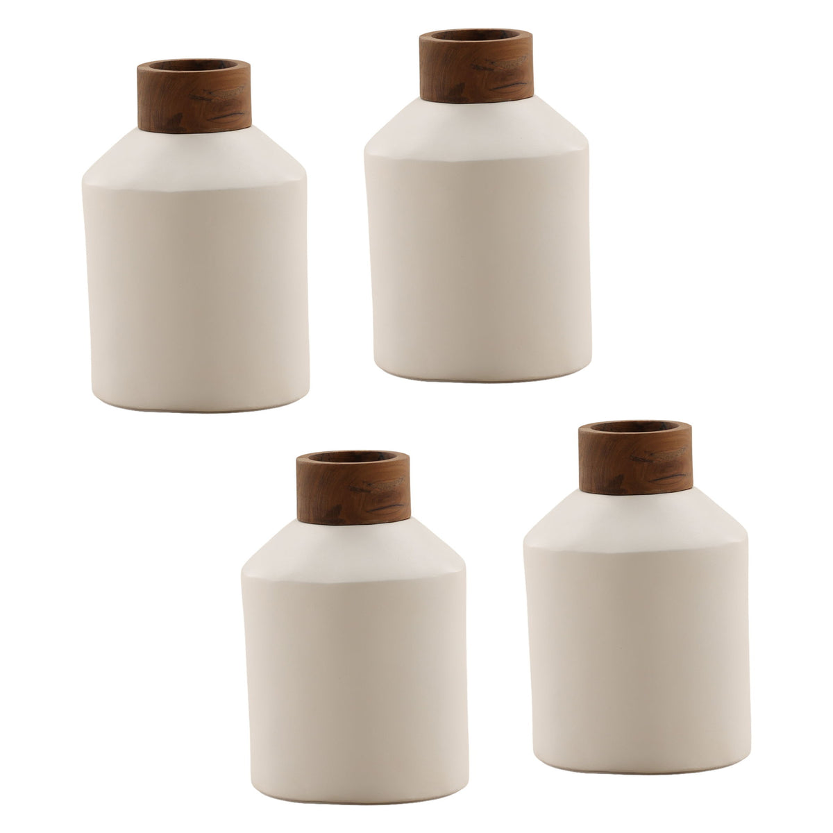 Wrenley - Vase (Set of 4) - White And Natural