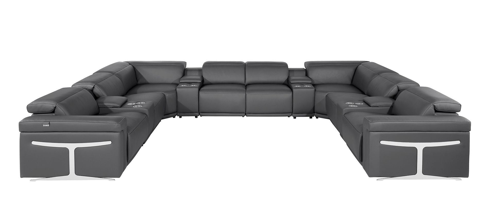 1126 - 12-Piece U-Shaped Sectional Sofa In With 4 Power Recliners & Power Headrests