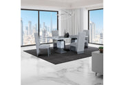 D1212/D12 - 5 Piece Dining Room Set (Dining Table And 4 Dining Chairs) - White / Gray