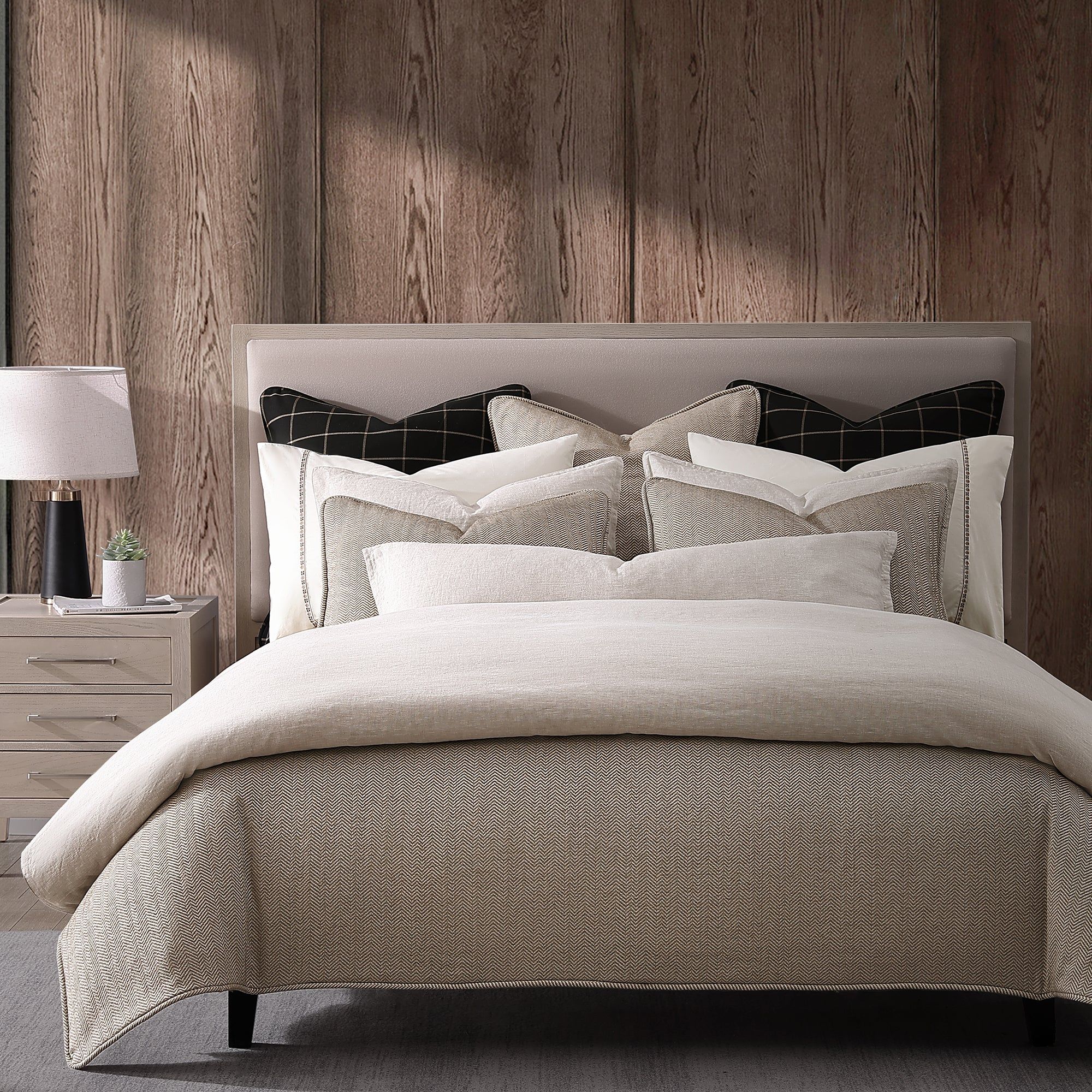 Chenille Herringbone - Queen Duvet Cover Set (Set of 3) - Sand