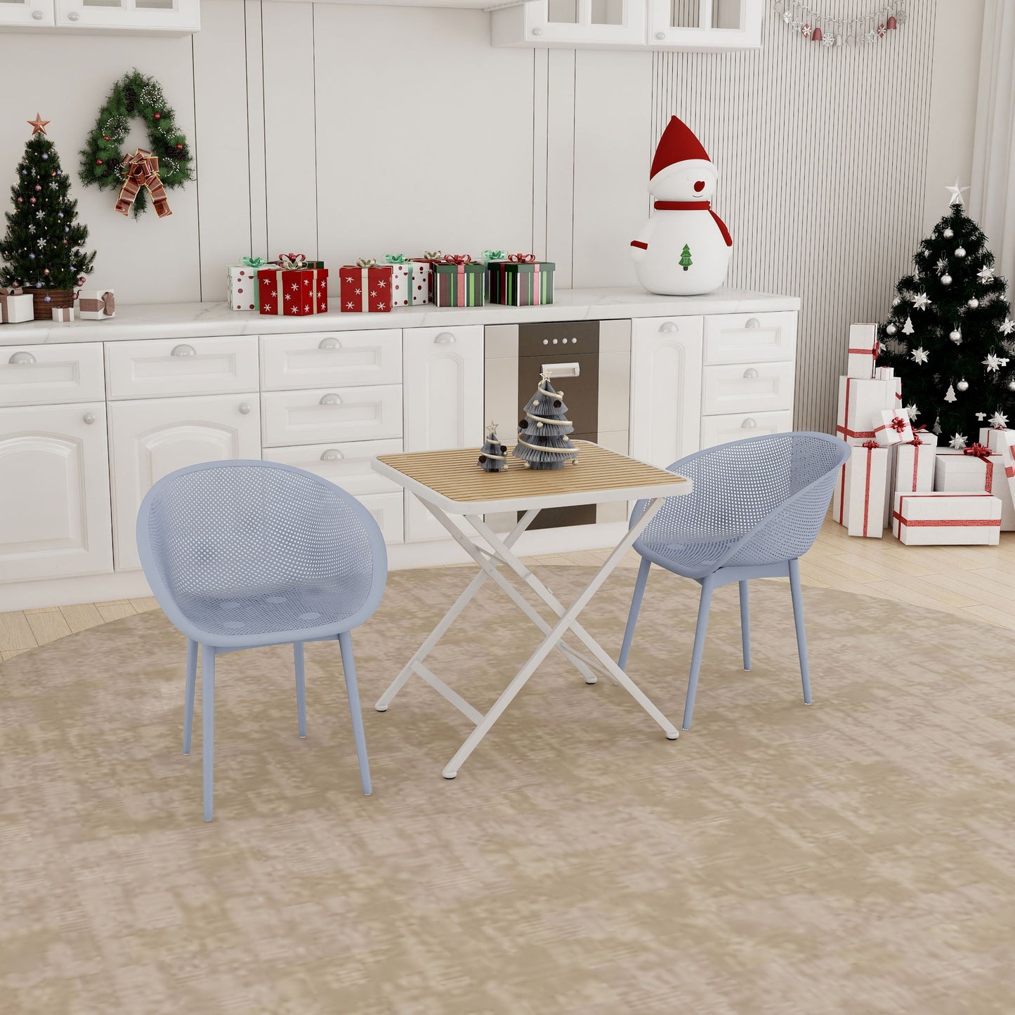 2 Pack Lounge Chair Set & Folding Square Table