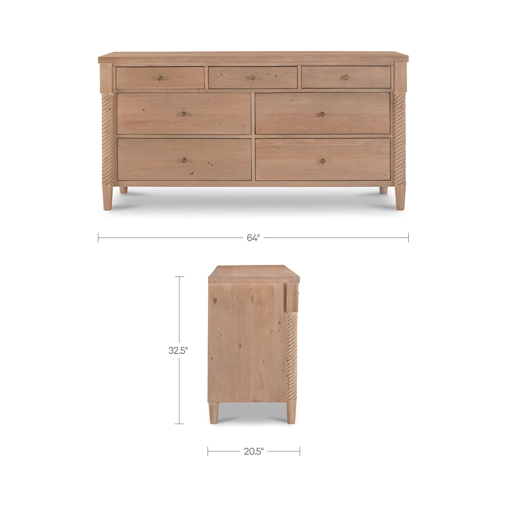 Joni - 7 Drawer Dresser - Natural