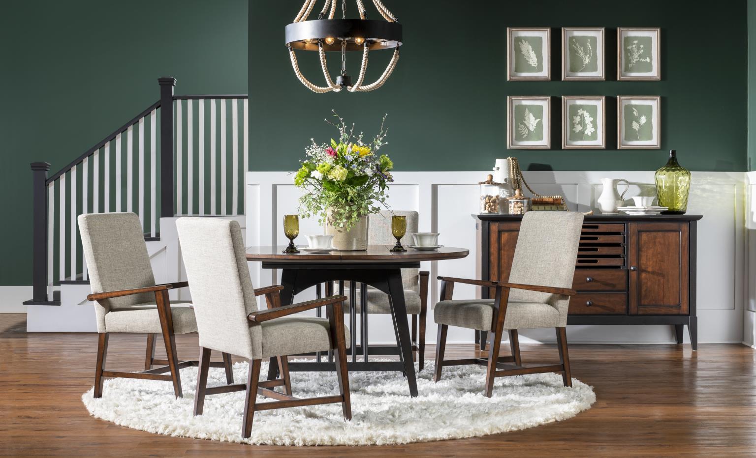 Fenmore - Upholstered Arm Chair (Set of 2) - Mocha And Distressed Cherry