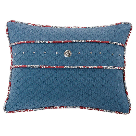 Bandera - Concho & Stud Trim Pillow - Blue