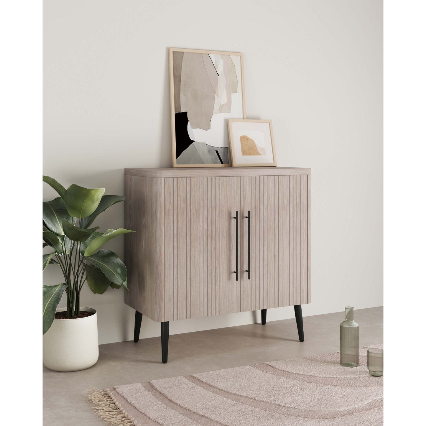 Jodie - Fluted Accent Cabinet - Oak