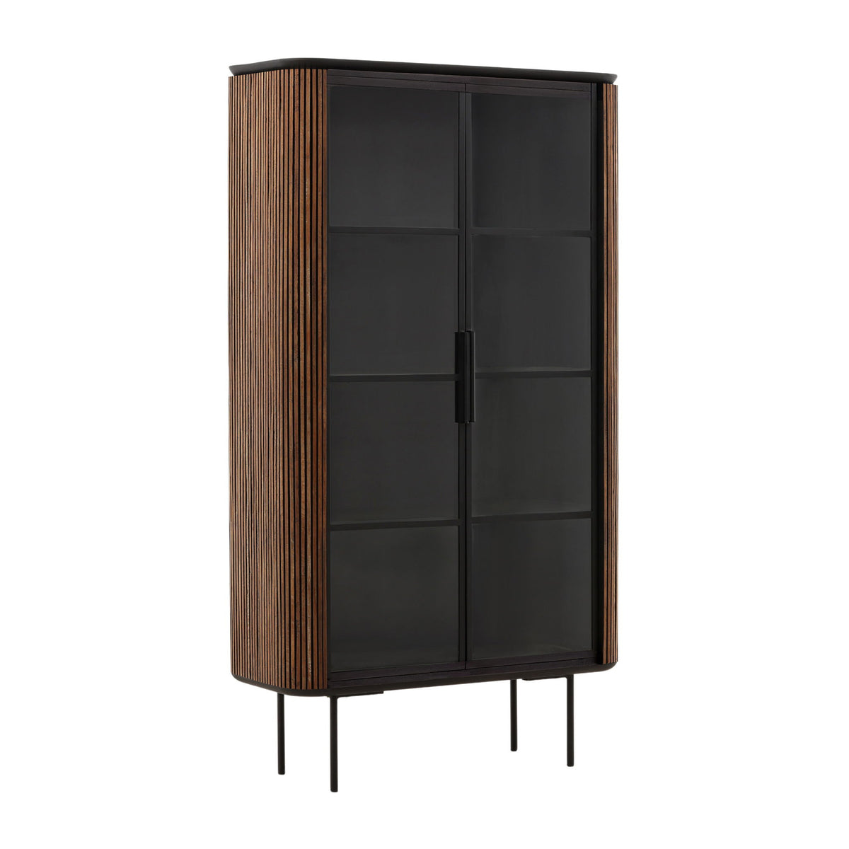 Dabney - Glass Cabinet - Natural And Black