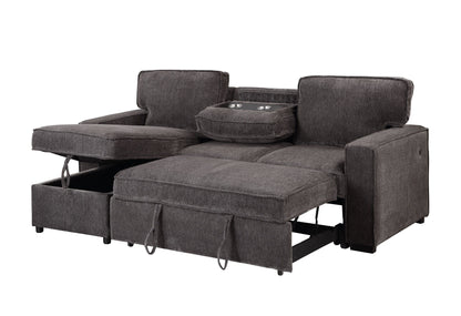 U0203 - Reversible Pull Out Sofa Bed - Dark Gray