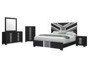 Optimus - 5 Piece King Bedroom Set - Black
