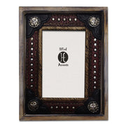 Picture Frame - 4" x 6" Wooden Resin Leather Insert Picture Frame  - Multi