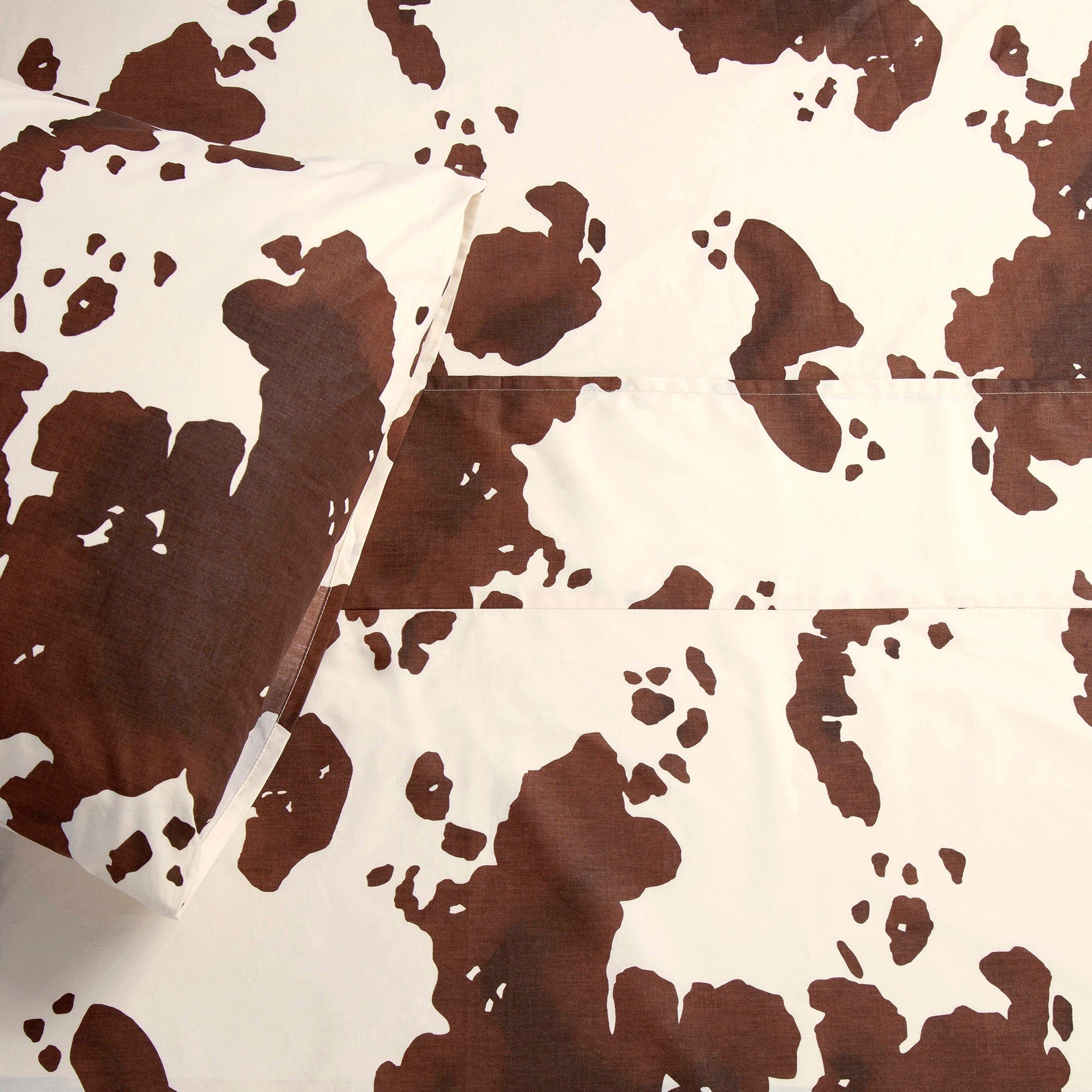 Elsa Cowhide - Twin 200TC Cotton Cowhide Sheet Set (Set of 3) - Chocolate