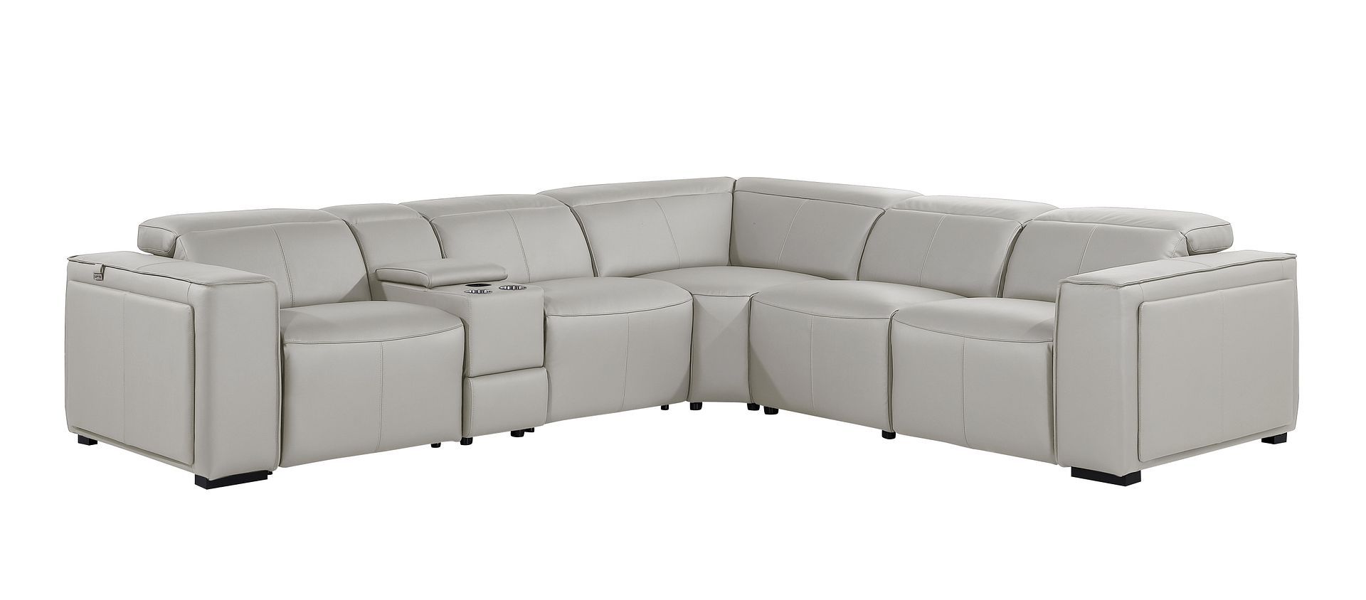 1224 - 6-Piece L-Shaped Sectional Sofa In With 3 Power Recliners & Power Headrests