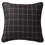 Ashbury - Black Woven Tweed Euro Sham - Black