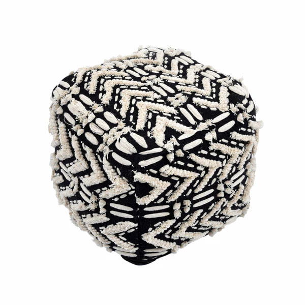 Mariel - Cotton Pouf - Black
