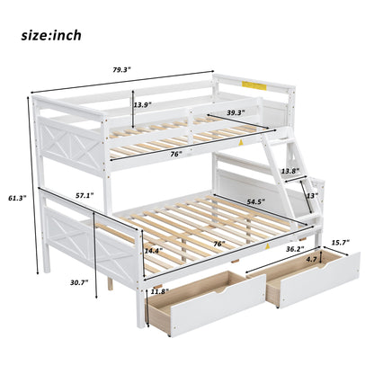 Bunk Bed With Ladder And Safety Guardrail
