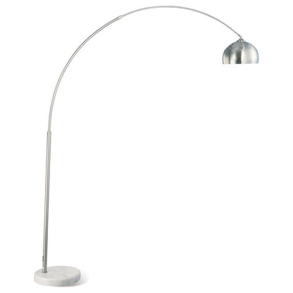 Krester - Dome Shade Metal Arc Floor Lamp - Chrome